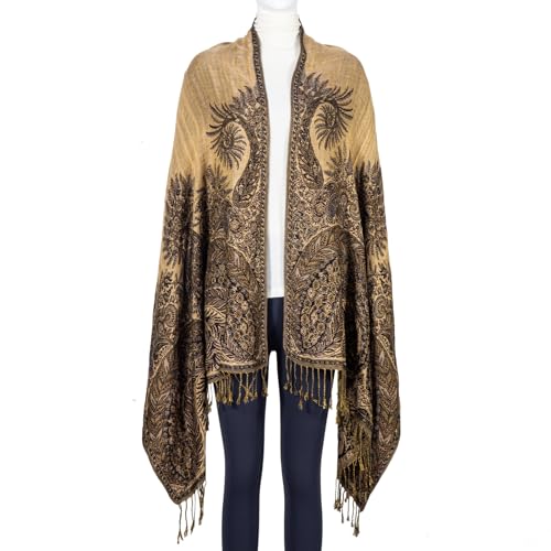 TUSHUSTY Pashmina Feel Rave Shawl Wrap for Women Men Hijab Scarf - color: Black