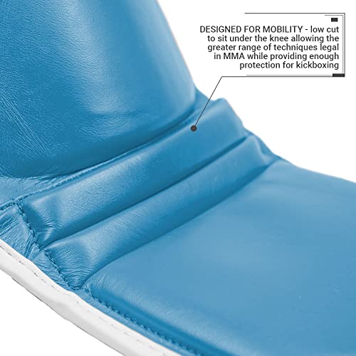 Revgear Superlite Light Weight Leather Shin Guards | for Martial Arts and MMA - color: Blue, size: X-Large
