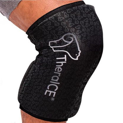 TheraICE Knee Ice Pack Wrap PRO Compression Sleeve for Injuries | Reusable Gel Cold Packs Brace Cold Wrap Recovery for Meniscus ACL MCL Surgery | FocusZone for Extra Cooling & Pressure | Women & Men - size: Large, style: PRO