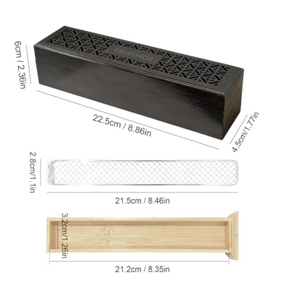 Incense Holder Burner, 2 in 1 Coffin Design with Storage Box and Ash Catcher, Holder for Incense Sticks, Excellent for Meditation Wellness Practices Bedroom Study Office