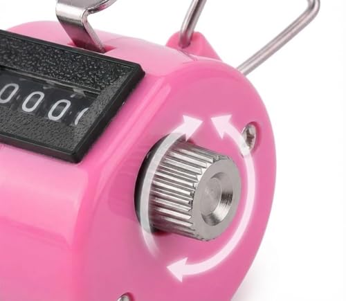 Hand Tally Counter - 4 Digit Mechanical Clicker Counter for Knitting and Crochet - Handheld Lap, Pitch & People Counter with Finger Ring - No Battery Required for Teachers, Nurses,(Black)
