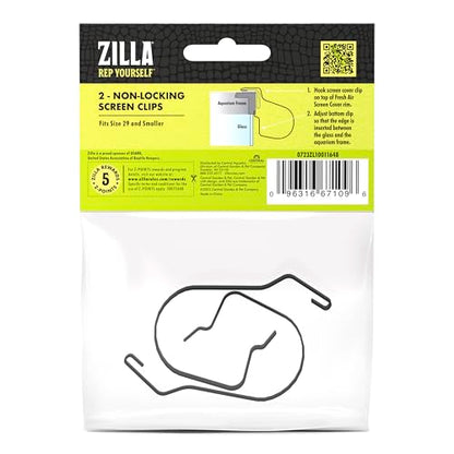 Zilla Reptile Terrarium Fresh Air Screen Non-Locking Clips, 2 Pack, Small - size: Small
