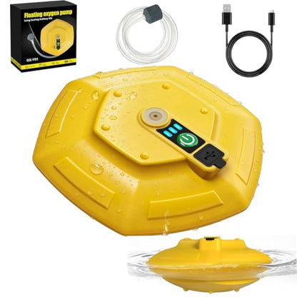 IPX7 Waterproof Floating Bait Bucket Aerator, Rechargeable Floating Oxygen Pump,Lightweight Rustproof,for Fish Tank, Bait Bucket, Shrimp Tank, Hydroponic System