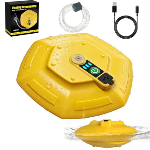 IPX7 Waterproof Floating Bait Bucket Aerator, Rechargeable Floating Oxygen Pump,Lightweight Rustproof,for Fish Tank, Bait Bucket, Shrimp Tank, Hydroponic System