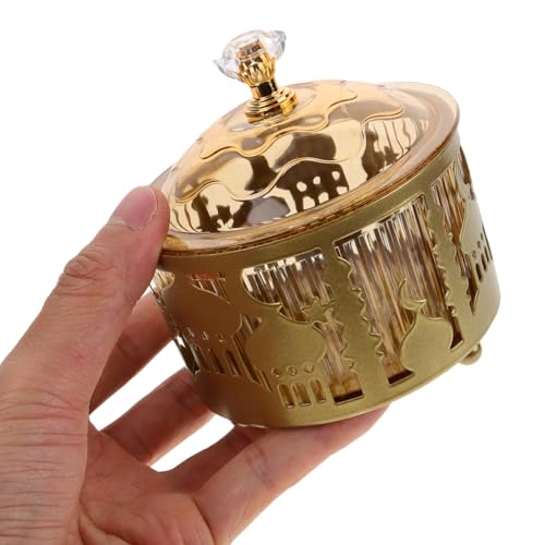 ABOOFAN Ramadan Trays with Lid 3pcs Round Eid Serving Tray Eid Mubarak Plates Food Storage Container Cookie Candy Pastry Dessert Eid Ramadan Decoration for Home