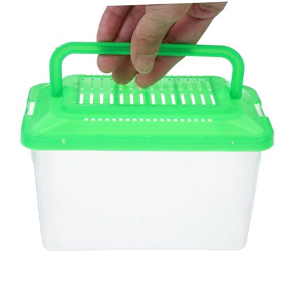 WOONEKY Portable Plastic Aquarium Transport Container for Turtles and Small Pets Lightweight Handheld Fish Tank with Excellent Visibility Ventilated Design for Easy Maintenance and Travel