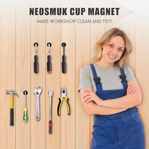 Neosmuk Black Magnets with Screws,130lbs+ Heavy Duty Rare Earth 4 Pack - color: Black, size: 130 lb