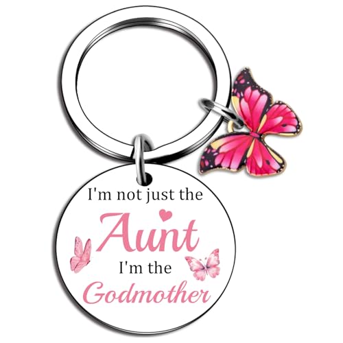 isiyu Godmother Gifts God Mother Proposal Gift Cross Keychain Christian Bible Verse for Women God Mom Religious Inspirational Faith Keychain Gift