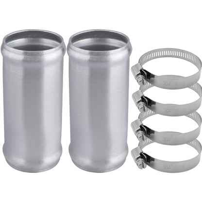 AC PERFORMANCE 1.75" (45mm) OD Aluminum Alloy Hose Joiner Silicone Pipe Connector Bead, 4" Length with 304 SS Clamps, Pack of 2 - size: 1.75" (45mm) - 2PCS
