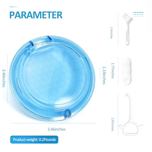 Retainer Case Slim Aligner Case with Vent Holes Removable Inner Tray Silicone for Easy Cleaning, Retainer Removal Tool and Brush (Clear Blue) - color: Clear Blue