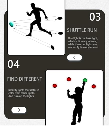 Sports Agility Lights Training Kit, Quick Response Training Lights Sports Reaction Lights, Sports Reaction Training Lights Speed for Athletes, Trainers & Fitness Trainers(4) - size: 4
