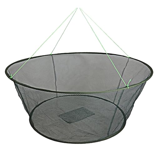 Foldable Fish Catching Net, Hand Cast Cage for Shrimp and Crab - size: Top Dia:39.37" Bottom Dia:31.5"