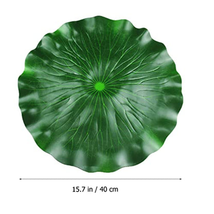 DOITOOL Artificial Lotus Leaves 15.7 Inch Floating Foam Pads Fishpond Aquarium Pool Decoration Realistic Water Lily Pads for Garden Patio Party Display Set of 3 - size: 40X40CM