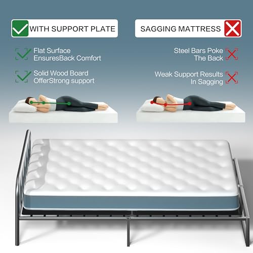 Bunkie Board 10MM, Folding Spring Box, Light and Thin, Breathable, Noise Minimizing, Moisture Resistant Bunkieboards,Bed Support Flat Noodles, Full Size 54x75'' - size: Full