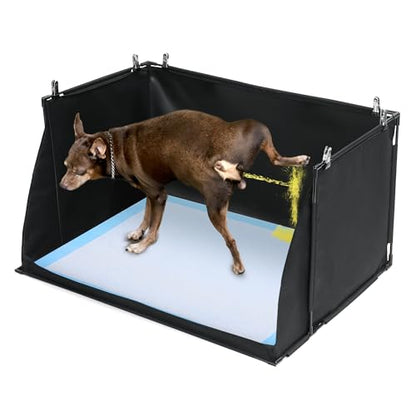 HOMBYS Dog Pee Pad Holder with High Walls, No-Spill Indoor Potty for Large Dogs, Foldable Puppy Litter Box, Patent Pending (33.8" L x 28" W x 17.7" H) - size: 33.8"L x 28"W x 17.7"H