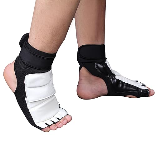 ZJchao Taekwondo Foot Protector Double Fixation Elastic Cloth Surrounding Design Comfortable Taekwondo Foot Gear for Kids Sponge PU Material - size: #215
