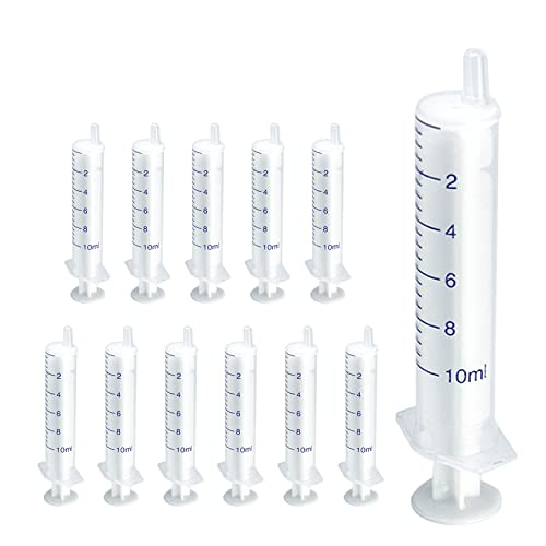 12 Pack 10 ml Plastic Syringe, luer slip syringe, Used in Scientific Laboratories, Liquid refilling, DIY Crafts, Scientific Labs by Labfil - size: 10ML Plastic Syringe