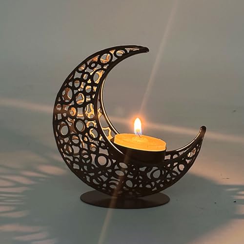 Elegant Moon Shaped Table Decor Metal Stand Soft Lighting for Couple Housewives and Interior Decor Enthusiasts Dining Table Decoration
