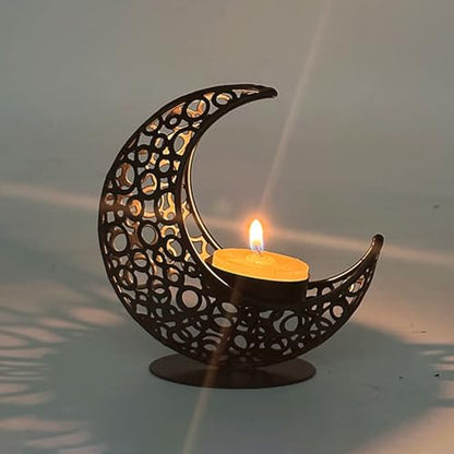 Elegant Moon Shaped Table Decor Metal Stand Soft Lighting for Couple Housewives and Interior Decor Enthusiasts Dining Table Decoration