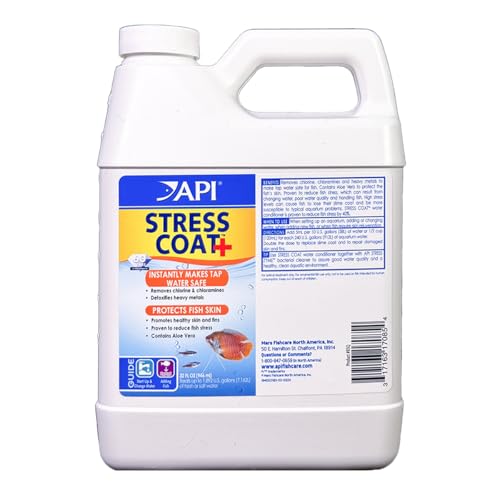 API STRESS COAT Aquarium Water Conditioner 32-Ounce Bottle - size: 32 fl oz, style: Aquarium Treatment without Pump