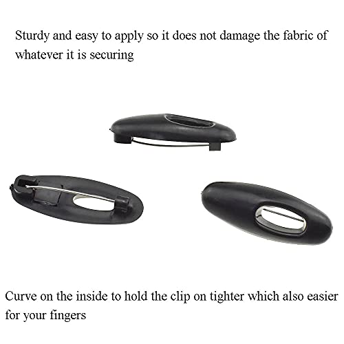 3.7cm Length Hijab Pins Smooth Surface Sharp Bear Force Pin Prevent Ripping Reliable Clips Hold Sturdy Durable Plastic Safety Pins Black 14 PCS for Muslim Saree Chiffon Scarf Jersey Blouses - size: Black-3.7cm 14Pcs