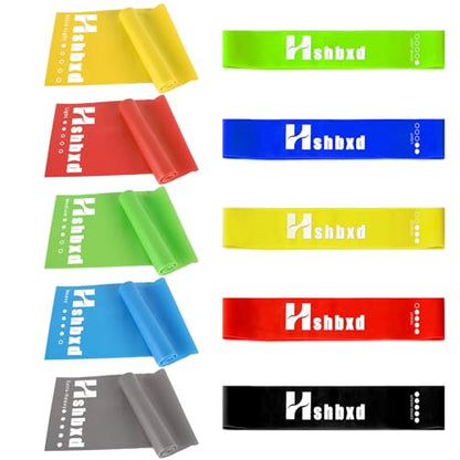 Resistance Bands Set for Physical Therapy, Rehab, Yoga and Pilates | Latex-Free elastic exercise bands suitable for rehab, yoga, Pilates, gym workouts, stretching, and home exercise - color: 10-pcs resistance set