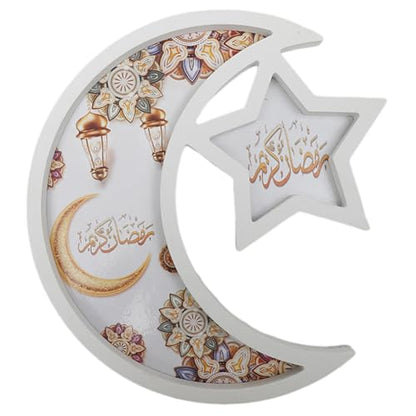 Ramadan Wood Tray, Ramadan Kareen Moon Star Tray Eid Mubarak Party Serving