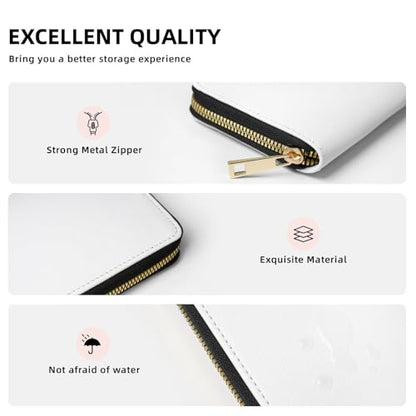 Ethiopian Cross PU Leather Long Wallet for Women Men, Zipper Clutch Wallet RFID Card Holder Organizer - color: Ethiopian Cross2