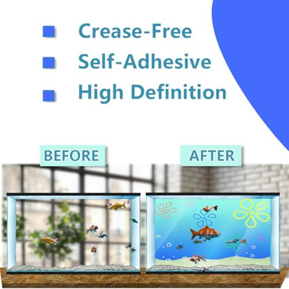 Aquarium Background Stickers - Dinosaur, Skull, Teeth - Fish Tank Reptile Terrarium Decor Poster (45 x 30 cm / (17.7 x 11.8 inches)) - size: 45 x 30 cm / (17.7 x 11.8 inches)