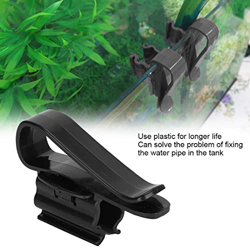 5PCS Aquarium Water Pipe Fixing Clip Fish Tank Mounting Clip Water Pipe Hose Holder Water Change Tool Holder Clip Multifunction Adjustable Clamp for Fish Tank Aquarium (Black) - color: Black