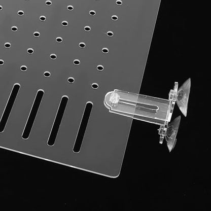 Mikikit Fish Tank Divider Acrylic Isolation Board 35x30cm with Suction Cups Aquarium Partition Net for Fish and Shrimp Separation