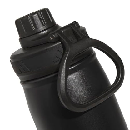 adidas Stainless Steel Metal Water Bottle 20 oz (600 mL) Screw Cap - color: Black/White