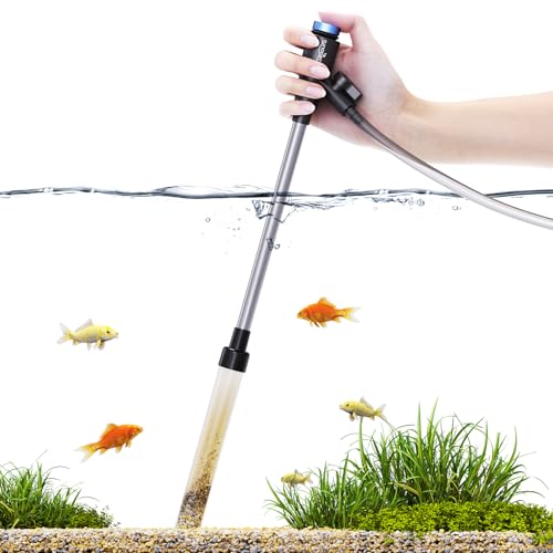 Gravel Vacuum for Aquarium, Fish Tank Cleaner Kit Mini Manual Tank Vacuum, Fishtank Cleaner Tools, Small Aquariums Water Changer, Adjustable Siphon Pump Use for Fish Turtle Cleaning Manure Wash Sand
