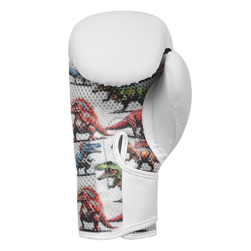 Boxing Gloves 6oz | Boxing Gloves for Kickboxing Muay Thai MMA | Bag Gloves for Punching Bag - color: Dinosaur White