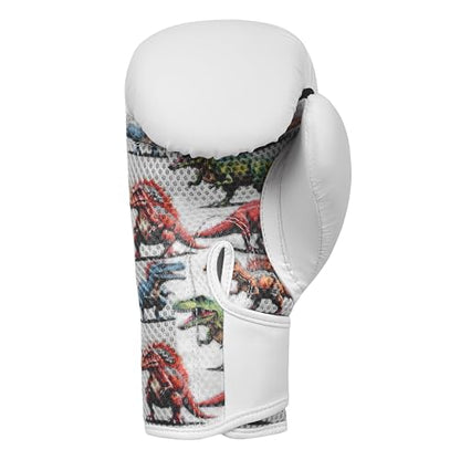 Boxing Gloves 6oz | Boxing Gloves for Kickboxing Muay Thai MMA | Bag Gloves for Punching Bag - color: Dinosaur White