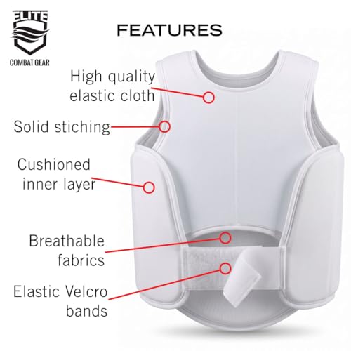Karate Chest Guard for Kids & Adults. Martial Arts Body Protector. - size: Large
