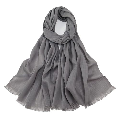 Women's Summer Scarf Lightweight And Soft Bamboo Cotton Headscarf - color: Dark Grey