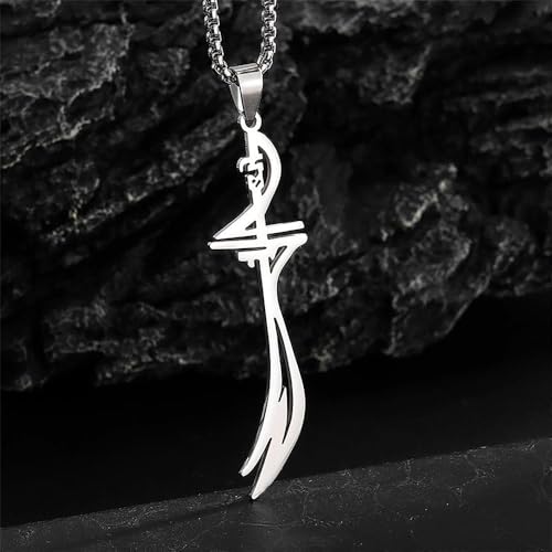 Classic Stainless Steel Islamic Muslim Zulfikar Imam Ali Sword Pendant Necklace for Men Women Fashion Lucky Religious Jewelry