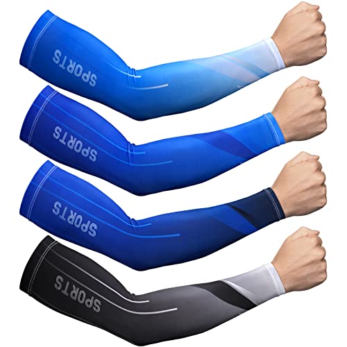 JenPen 4 Pair Arm Sleeves for Men, Cooling Sun Sleeve - color: Classic Colors, size: Medium