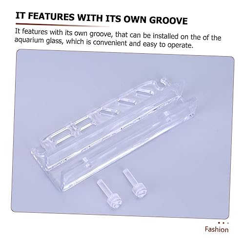Aquarium Tool Holder Wall-Mounted Organizer for Fish Tank Cleaning Tools Transparent Acrylic Storage Rack for Scissors Tweezers and Tongs Compact Design for Easy Access