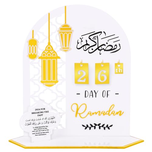 SelfTek Ramadan Advent Calendar 2026, DIY Countdown Calendars Decorations for Home, 30 Days Til Eid, Ramadan G-ift,Eid Decor(Acrylic)