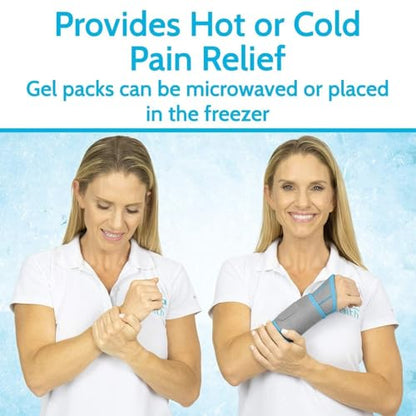 Arctic Flex Wrist Ice Pack Wrap - Refreezable Gel Compression Support | Flexible Hot & Cold Brace for Injuries, Rheumatoid, Tendinitis, Swelling & Carpal Tunnel - Reusable for Pain & Muscle Therapy