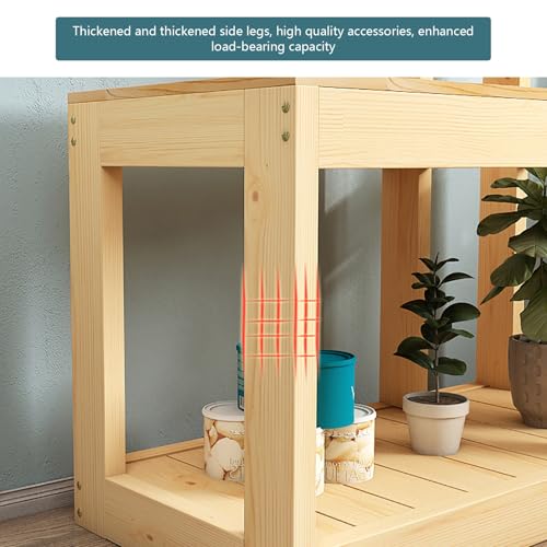Heavy Duty Solid Wood Aquarium Stand - Double-Layer Design for Fish Tanks & Terrariums, Easy Assembly, Durable Home Decor, Perfect for Aquatic & Reptile Enthusiasts
