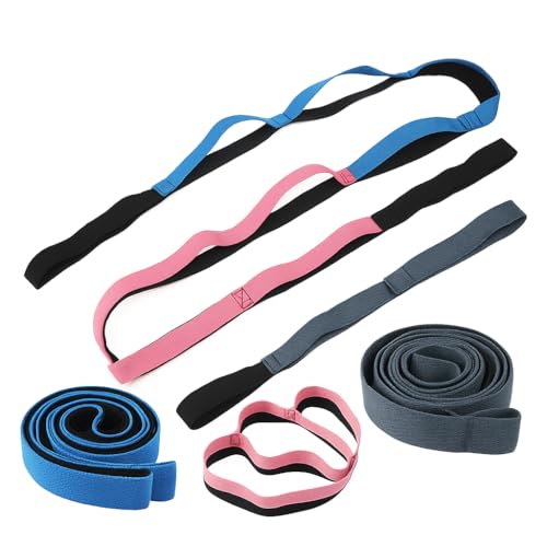 Yoga Stretch Strap with 10 Loops – Non-Elastic Stretching Strap for Flexibility, Physical Therapy, Pilates, and Home Workouts