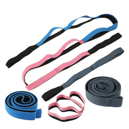Yoga Stretch Strap with 10 Loops – Non-Elastic Stretching Strap for Flexibility, Physical Therapy, Pilates, and Home Workouts