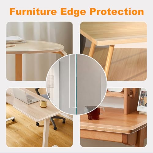 1.57 in x 9.84 FT,Clear Edge Protector Strip Sharp Edge Wrap Cover Tape,Self Adhesive Protective Bumper Guards for Cabinet Door Desk Glass Table Bed Furniture, Kitchen Countertop, Waterproof - size: 1.57in x 9.84FT