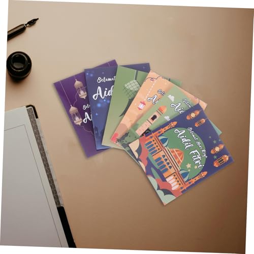 Lurrose 6pcs Eid Mubarak Money Envelopes Set for Cash Spacious Design for Weddings Birthdays and Eid Celebrations Unique Paper Envelopes for Generous Giving