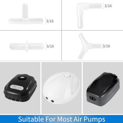 AQUANEAT Aquarium Airline Tubing Connector, Fish Tank Air Pump Connector, Plastic, 40Pcs
