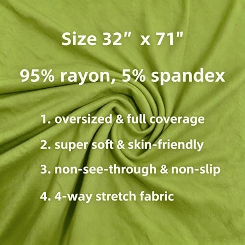 Lina & Lily Non-see-through Premium Jersey Maxi Hijab Head Scarf Wrap for Muslim Women - color: Lime Green