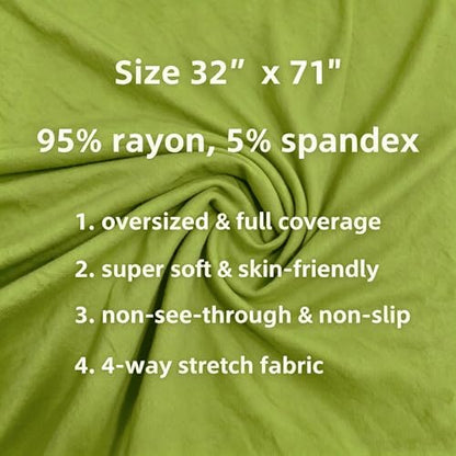 Lina & Lily Non-see-through Premium Jersey Maxi Hijab Head Scarf Wrap for Muslim Women - color: Lime Green